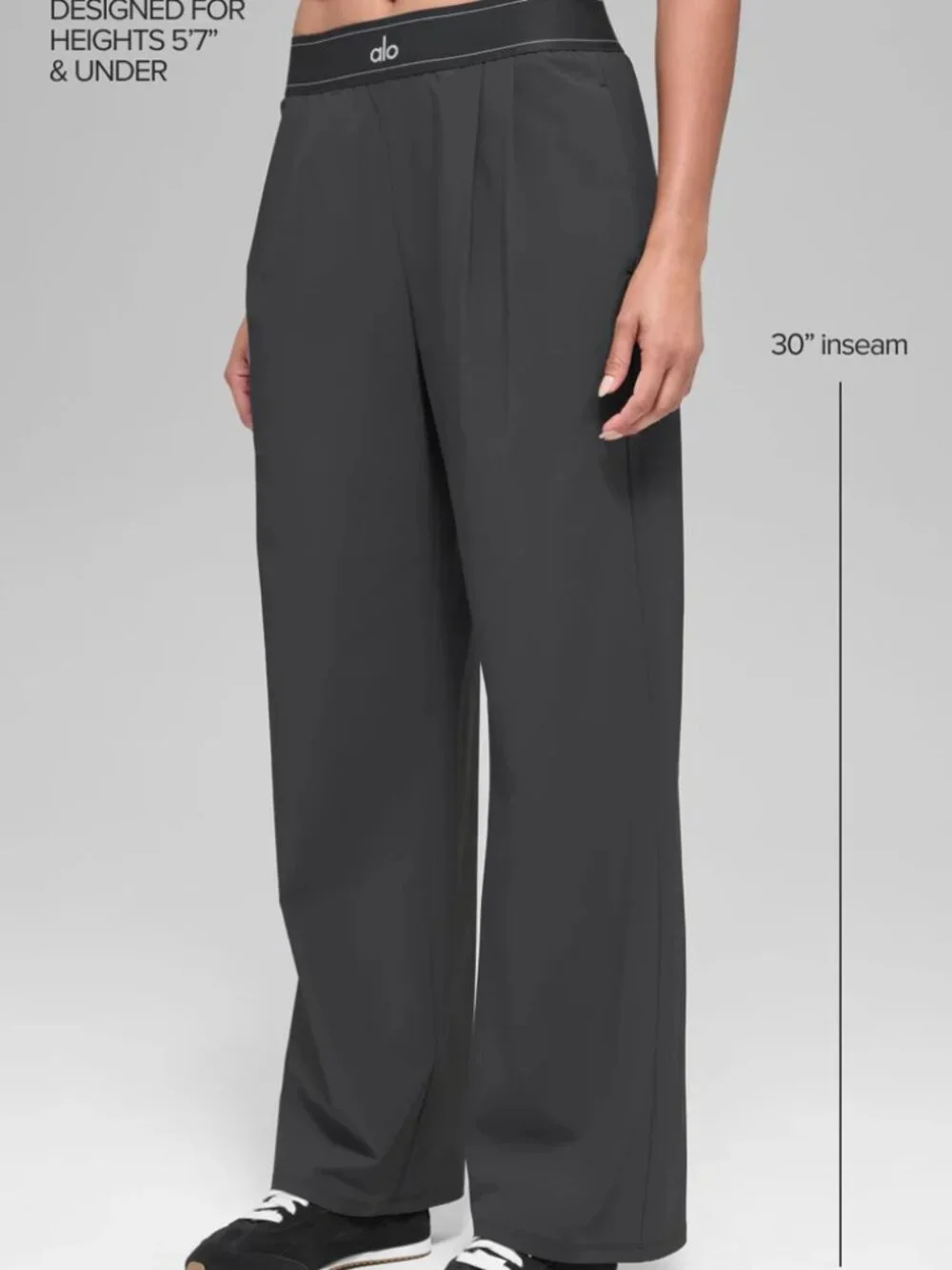 ☁️Dark Grey Wide-Leg Yoga Pants, ALO Yoga Regular Size 30”